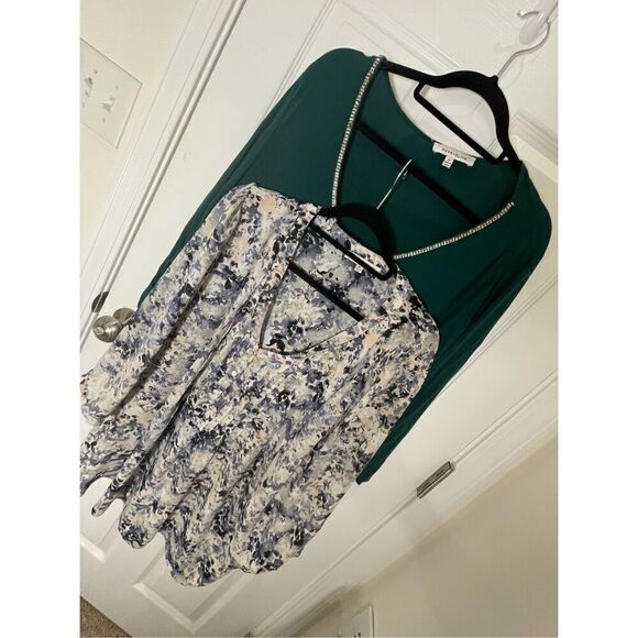 Rose & Olive Tops - Rose + Olive women’s bundle lot blouse size 2X green and blue
